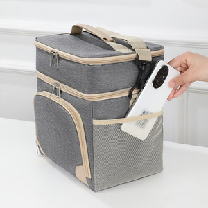 Double Layer Insulated Lunch Bag Large Capacity Portable Foldable For Outdoor Camping Picnics Office Use - Product Image 4