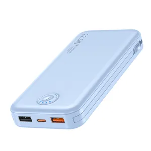 with AC charger 12000mAh large capacity built in cable quick charging OEM travel portable emergency usb c power bank 9000mAh