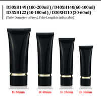 Ensemble d'emballages de tubes ovales en plastique noir pour soins de la peau, OEM personnalisé, 30 ml-200 ml, pour nettoyant visage, crème pour les mains, fond de teint