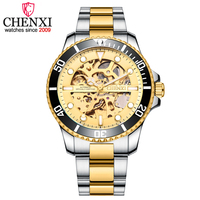 CHENXI 8805 Marken-Klassiker Blaue Herrenuhren Automatische Mechanische Armbanduhr Wasserdichte Edelstahl-Uhr für Männer