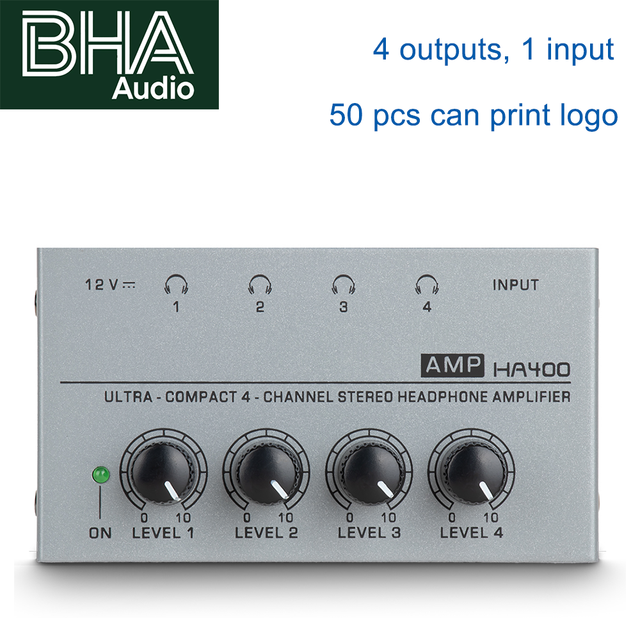 BHA HA400-S Stereo Mixer Four-Channel Headphone Amplifier for Recording Studio Imported Chip 4560 Wholesale Price OEM CE FCC