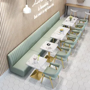 Sofa Makanan Cepat Tempat Duduk Stan Restoran Sisi Ganda Penggunaan Komersial