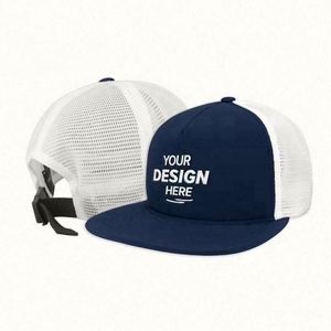 Gorra de camionero de espuma premium de 5 paneles con logotipo bordado personalizado al por mayor, de tela de lona y rizo, a la moda, para uso exterior. - Product Image 1