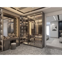 Dressing ouvert moderne sur mesure, organisateur de garde-robe de luxe pour chambre à coucher