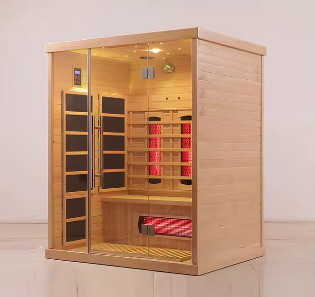 Far Infrared 2 Person Sauna Low Emf Carbon Heater Infrared Dry Steam Sauna