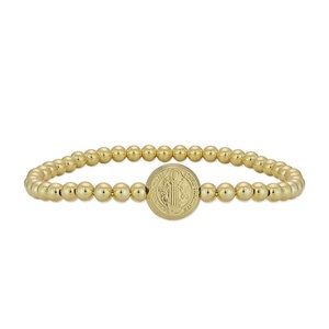 Nouveau Design En Acier Inoxydable Rond Pièce Pendentif Perlé Bracelet Vierge Marie Charme Bracelet Avec Croix Empilable <span class=keywords><strong>Scapulaire</strong></span> Bracelets - Product Image 4