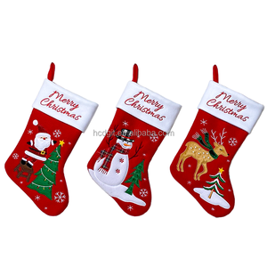 Calcetines Navideños Rojos Bordados Personalizables, Estilo Tradicional, Poliéster Ecológico, Árbol de Navidad, Acebo, <span class=keywords><strong>Hohoho</strong></span>, Fábrica - Product Image 6