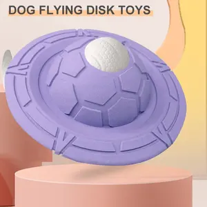 Großhandel umweltfreundliches Haustierspielzeug langlebige weiche Gummibälle fliegende Scheiben kau-Spielzeug Zahn kau-Spielzeug