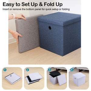Otomana de almacenamiento plegable de alta calidad de China para almacenamiento de muebles, taburete de pie, caja de asiento plegable - Product Image 5