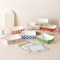 Boîte d'emballage alimentaire en carton pour expédition transfrontalière, jetable, pour repas, pop-corn et frites, de qualité alimentaire, dégradable, forme carrée, disponible en stock