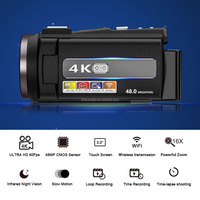 60FPS 3 inç kapasitif dokunmatik ekran USB max 128GB LED el feneri sürekli atış 3h DV video kameralar 4k video kamera