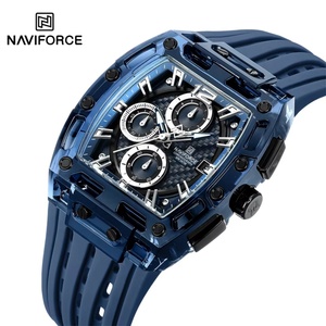 Montres sport à quartz NAVIFORCE NF7105 pour hommes, bracelet en silicone noir, chronographe marin, montre-bracelet pour homme - Product Image 2