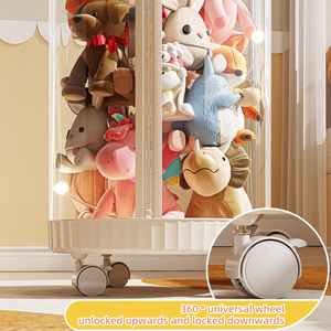 Simpatici cartoni animati trasparente organizzatore di stoccaggio di bambole di <span class=keywords><strong>peluche</strong></span> per bambini scatola di immagazzinaggio cesti cilindrici di plastica per riporre i giocattoli - Product Image 5