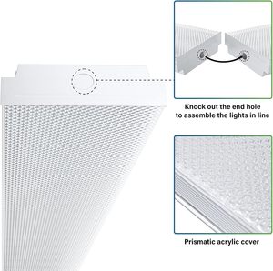 Linear <b>LED</b> Ceiling <b>Light</b> 2FT Recessed Modern Plastic <b>Cover</b> Cold White 5000K Office Building Use - Product Image 2