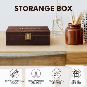 Ahşap Oymalı Anı Kutusu Mücevher Kutusu Ahşap Saklama Hediye Kutusu - Product Image 4