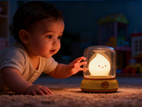 Veilleuse LED créative rétro Capybara, mini lampe de chevet moderne en ABS avec contrôle tactile, fonction bruit blanc et alimentation par piles