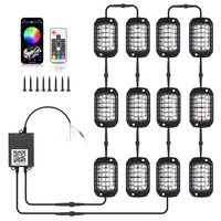 Éclairage LED RGB de haute qualité pour dessous de caisse de voiture, 36 lumières, 12 en 1, avec lentille 3D effet arc-en-ciel, contrôle par application et télécommande, lampes automobiles
