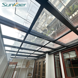 Cubierta de patio eléctrica OEM/ODM, pérgola de <span class=keywords><strong>techo</strong></span>, recinto moderno de <span class=keywords><strong>policarbonato</strong></span> en la azotea, garantía de 10 años, popular para uso en exteriores - Product Image 1