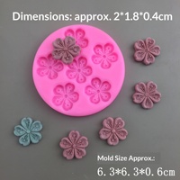 Mini moule en silicone Fleur de cerisier 3D pour pâtisserie, mousse, gâteau, fondant, gypse, résine, décoration DIY, qualité alimentaire, antiadhésif