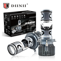Y70--H4 Mini Faro LED de Proyector de Aluminio Súper Brillante H4 110W 11000LM, Lente de Faro IP65 Impermeable, Bombilla LED Bi-LED para Motocicleta