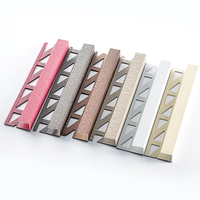 Profilé décoratif en aluminium pour carrelage, finition brossée or, noir, argent, pour sol et mur avec trou de fixation