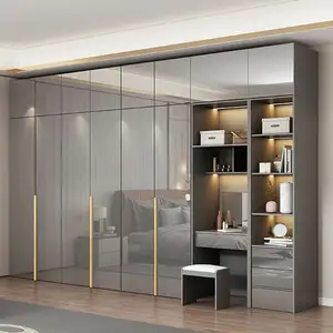 Раздвижная дверь, современный шкаф для одежды, белый Тканевый шкаф, простая мебель для спальни, деревянные шкафы индивидуального размера