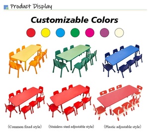 Красочная детская мебель для детского сада детский длинный стол и стул набор для детей дошкольного возраста деревянный стол и стулья для учебы - Product Image 5