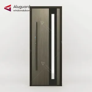 Porte d'entrée de sécurité en aluminium personnalisée avec serrure à empreinte digitale intelligente s porte d'entrée de Villa de luxe en acier inoxydable