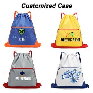 Best Seller Custom <b>Drawstring</b> <b>Backpacks</b> Oxford Waterproof <b>Drawstring</b> <b>Backpack</b> with Front Zipper Pocket Cinch Bag for Sports Gym - Product Image 6