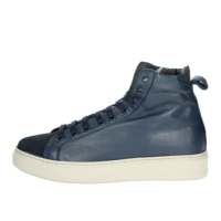 Baskets montantes en cuir Antony Sander NEVADA bleues pour homme, avec semelle intermédiaire en EVA et semelle extérieure en caoutchouc, amorties, à lacets, style basketball