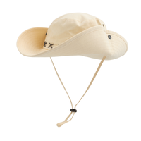 Chapeau de pêcheur unisexe pour la randonnée en plein air, le camping, imperméable, respirant, à large bord, pliable, avec sangle anti-vent sous le menton