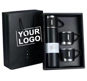 Botella de Agua de Acero Inoxidable 304 con Logotipo Personalizado, Vaso Térmico, Juego de Termos Rectos con 3 Tapas - Product Image 2