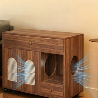 Meuble de rangement latéral moderne en MDF, simple, durable, de luxe léger, en bois, pour salon, avec bac à litière pour chat dissimulé