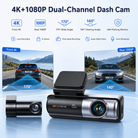 Caméra embarquée OEM/ODM 3,19 pouces 4K HD avant 1080P arrière double objectif WIFI avec surveillance de stationnement 24H, GPS et enregistrement en time-lapse DVR