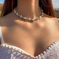 Collier à perles d'étoile de mer de la série Plage, collier à une seule couche, style vacances à la plage, chaîne de clavicule pour femmes, vente en gros NSA2540