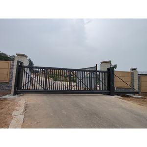 Portail coulissant électrique à <span class=keywords><strong>suspension</strong></span> cantilever, coupe-vent et sécurisé pour jardin, sans rail, avec télécommande - Product Image 4