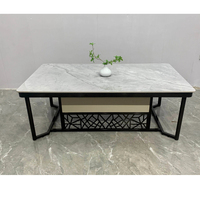 Table basse en dalle de quartz moderne et minimaliste pour bureau et salon - Meuble de salon durable et facile à nettoyer