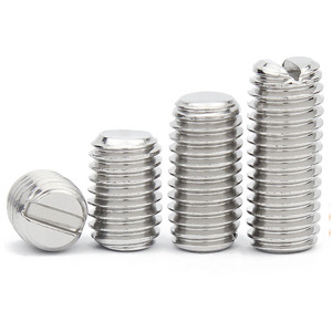 Wanqian Fasteners 304 Stainless Steel Slotted <b>Flat</b> End Set <b>Screws</b> M1.2 M2 M3 M4 M5 M6 M8 M10 Metric Standard Thread - Product Image 1
