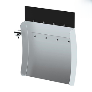 Cuarto de círculo de acero inoxidable 430 de 24" x 24" y 1.2mm con juego de soportes para tubo - Pared lateral de 4" - Product Image 5