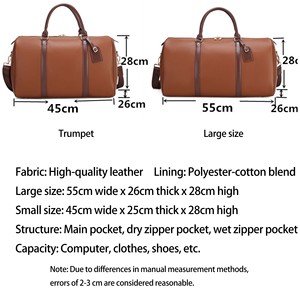 Borsone personalizzato grande Carry Waterproof in pelle Weekender borsone Tote Unisex alla moda per viaggi da uomo - Product Image 2