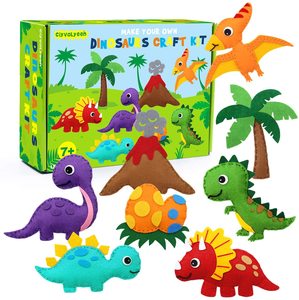 Kit di Cucito per Bambini, Giocattolo Educativo per Principianti con Dinosauri in Feltro, <span class=keywords><strong>Attività</strong></span> Fai-da-Te - Product Image 2