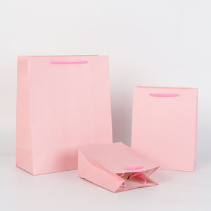 Sacs d'emballage cadeau fleur rose avec poignées de transport pour petites entreprises sacs en papier kraft pour cadeaux de fête d'anniversaire, shopping - Product Image 5