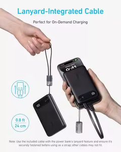 Batería Externa Portátil <span class=keywords><strong>Anker</strong></span> al por Mayor, Estilo Similar, 10000mAh, Carga Rápida de 22.5W, Cable Tipo-C Integrado, Entrada Micro USB - Product Image 4