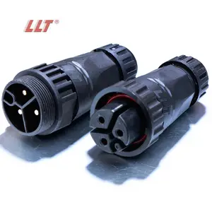 LLT M22 Aviation Connector Waterproof IP67 Outdoor Plug Screw Wiring Cable 500V 25A 2/3/4 Pin Male and Female Docking Connectors