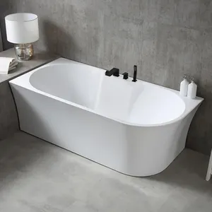 1500mm Small acrylic material freestanding corner bathroom corner soaking adult portable bathtub