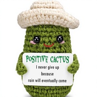 Mini décoration de bureau en coton au crochet, motif cactus, cadeau, accessoire de motivation et d'encouragement, rappel personnel