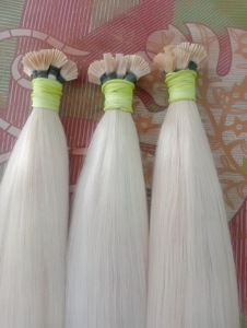 ผมชาวอินเดียแบบดิบหยิกเป็นลอนปลายแบนเคราตินต่อผม100% - Product Image 1