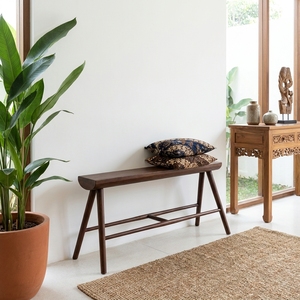 Sumiko small <b>stool</b> made of high quality teak wood, perfect for a rustic semi-<b>outdoor</b> space, with natural elegance - Product Image 5