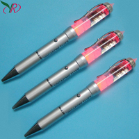 Nouveaux Produits En Gros Led Liquide Stylos À Bille Avec 3D Flotteur À L'intérieur En Métal Liquide Stylos Flottants Avec Led Lumière Stylo Flottant
