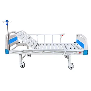 ABS Board Metal Frame Sprayed Single Crank 1 Functional Manual Shake Back Adjustment Hospital Bed